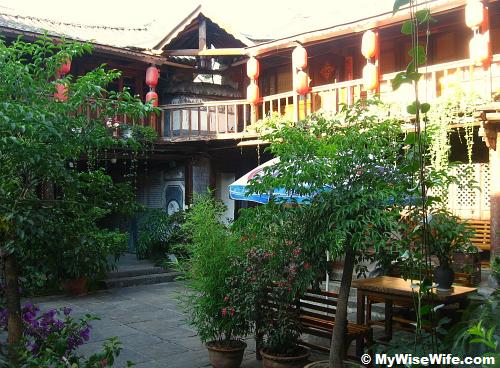 The lovely courtyard adjacent to our hotel