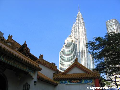 Twin Towers as the backdrop
