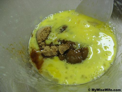 Egg, butter and brown sugar