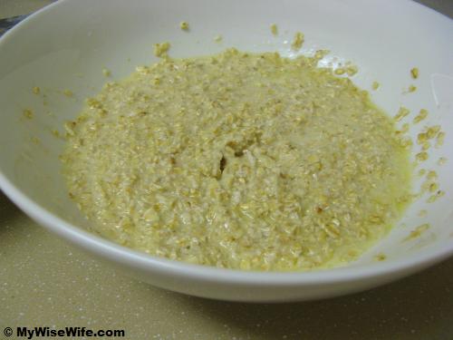 Oats are soaking in milk Oats are soaking in milk