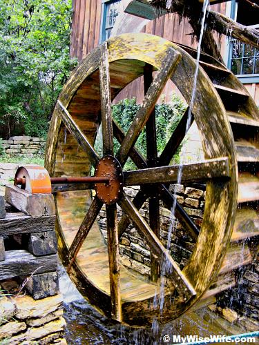 Water wheel to drive the mill Water wheel to drive the mill