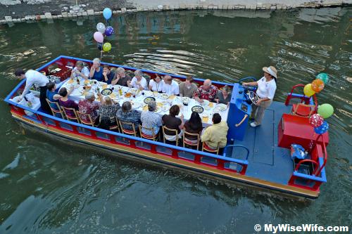 Dinner on the boat Dinner on the boat