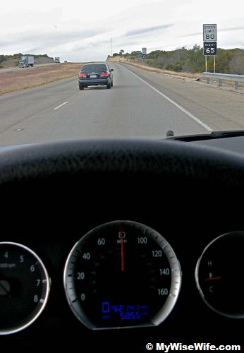 We followed diligently the speed limit - 80 miles/hr We followed diligently the speed limit - 80 miles/hr