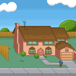 Gif Animado da Casa dos Simpsons em Pixel Art