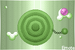 Gif Animado de um Emoticon num Pequeno Mundo Verde