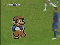 Gif Animado de uma Paródia da Cabeçada de Zidane em Materazzi