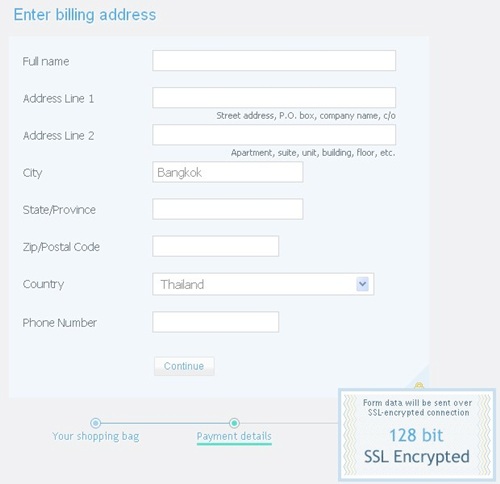 AndamanSoft Store: Fill in billing information AndamanSoft Store: Fill in billing information