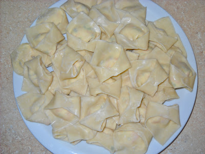 folded wontons