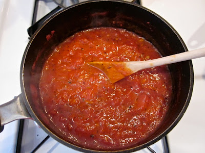 simmered pizza sauce
