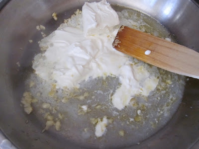 add sour cream, neufchatel, wine