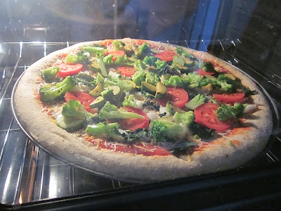 baking pizza