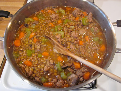 cooked lentils