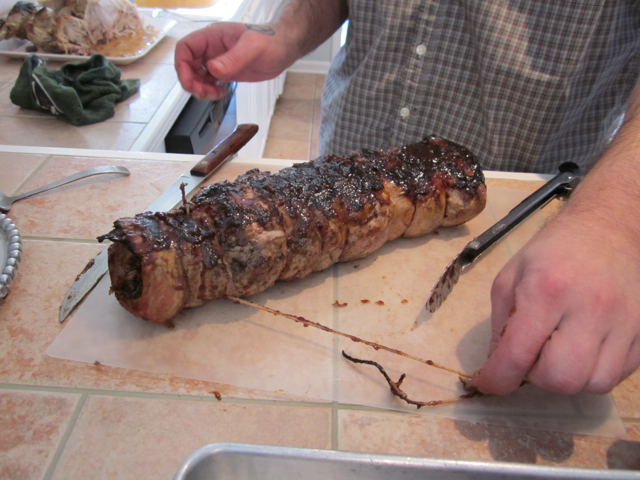 grilled stuffed pork loin