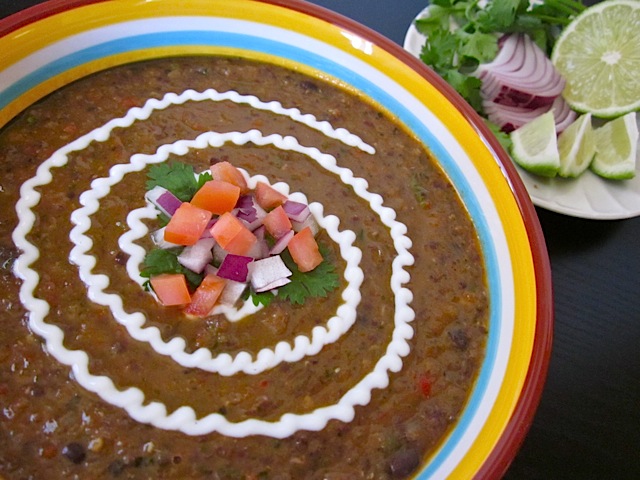 Black Bean and Roasted Vegetable Soup
