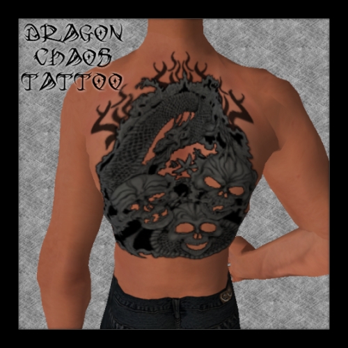 Dragon Chaos Tattoo Men's Tribal Design Dragon tattoo made as a shirt, 