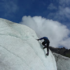 Me almost at the top of the ice wall