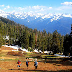 Hikers on the way to Alta Peak