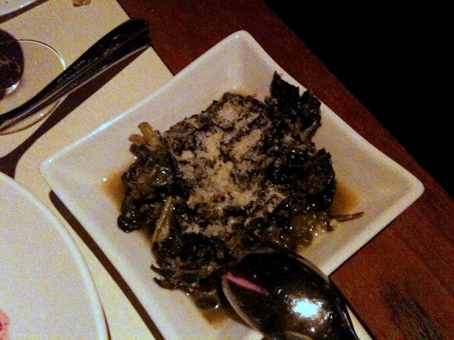 Braised Cavelo Nero and Rapa with Chilli, Garlic and Parmesan $10.00
