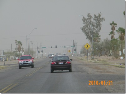 leaving AZ City, still dust storm