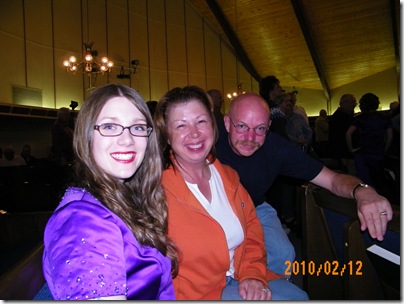 Choir member, Vanessa with Lori and Norm