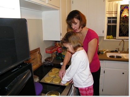 Emma making cookies for Santa