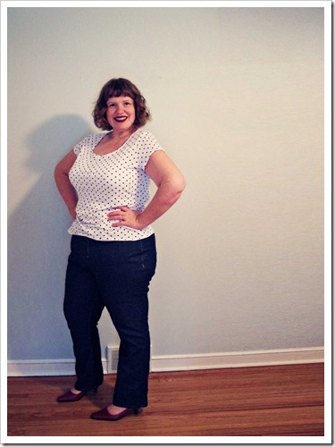 Jeans and a t-shirt. A classic combo. Vogue 1034 & New Look 6735