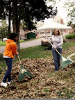 Cleaning up around St. Vincent's Home for Children.