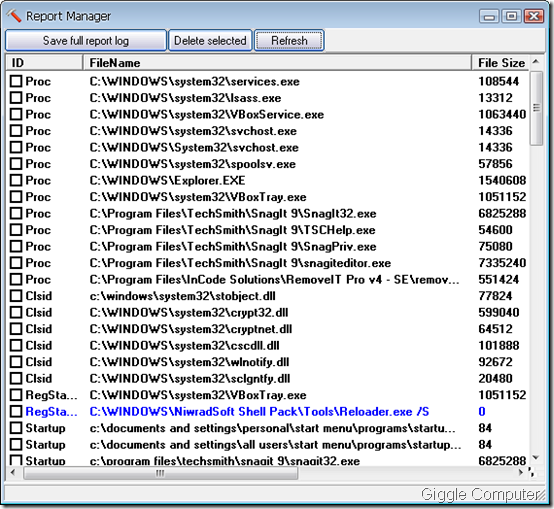 RemoveIT Pro - Full report manager