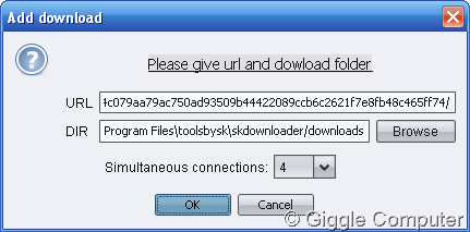 Start SKdownloader - Add download