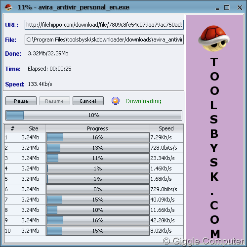 Start SKdownloader - Downloading