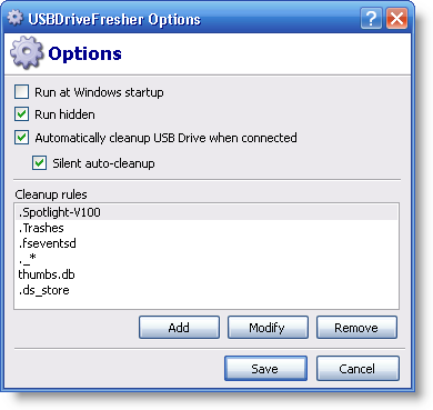 USBDriveFresher - Options