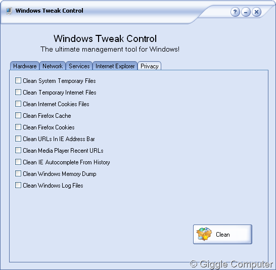 Windows Tweak Control - Privacy