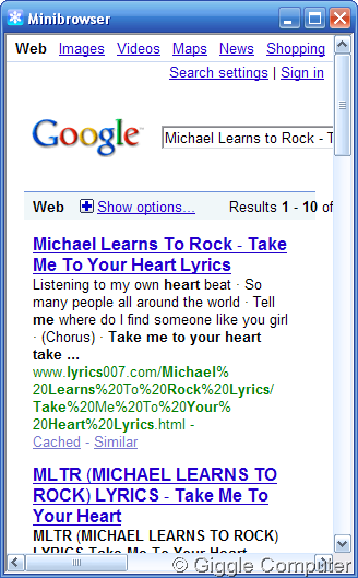 Google lyrics