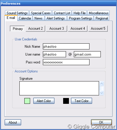 E-mail preferences