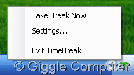 System tray menu