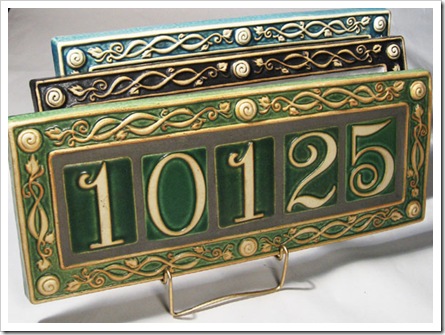 Address plaque by Pewabic Pottery