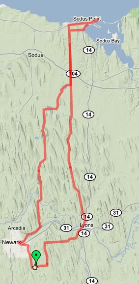 Route to Sodus Point and back Route to Sodus Point and back