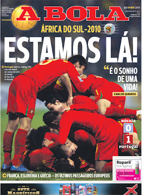Capa d'A BOLA 19-11-2009 Capa d'A BOLA 19-11-2009