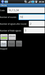 Screenshot: Clocca for Android