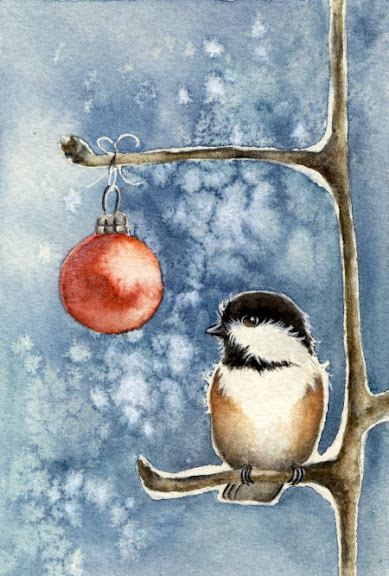 watercolour Christmas painting