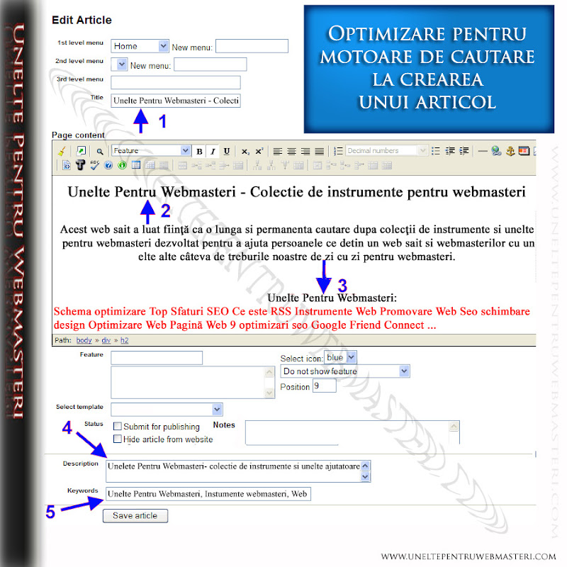 Elemente importante pt motoare de cautare la crearea unei pagini web