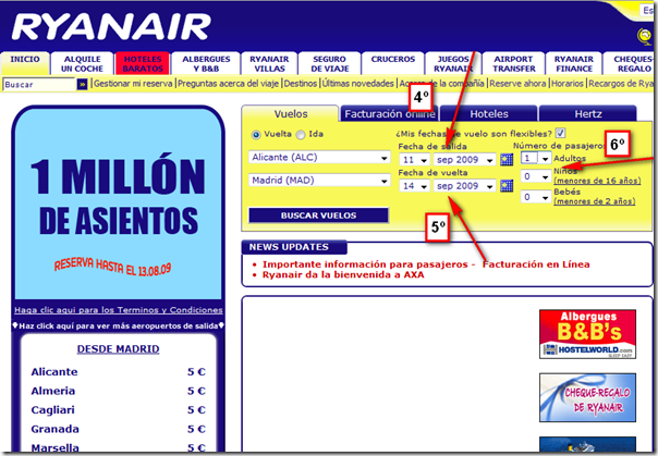 www.viajerosdelobarato.tk: Tutorial: Como comprar un billete en la web de  Ryanair