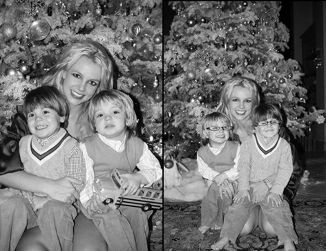 %Lady Gaga Justin Bieber Britney Spears y sus Hijos en Tarjeta Navideña