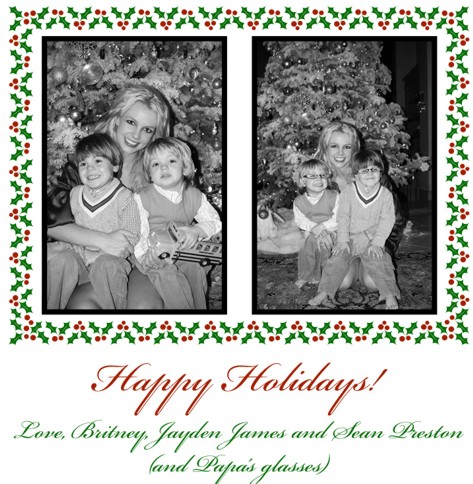 %Lady Gaga Justin Bieber Britney Spears y sus Hijos en Tarjeta Navideña