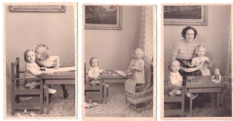 Els, Anneke en Ma - Omstreeks 1949 Els, Anneke en Ma - Omstreeks 1949