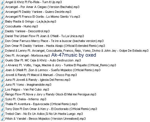 Enero 2010 – Top 25 Reggaeton ak 47 music