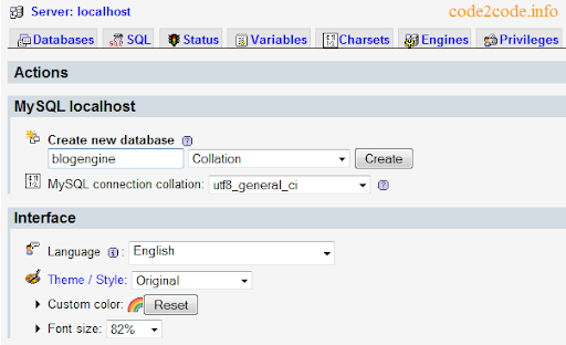 create blogengine mysql db