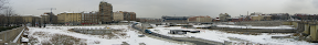 Panorámica de las vistas al oeste del puente de Toledo