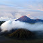 Sunrise makes Semeru glow red