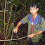 Our guide collecting some rattan